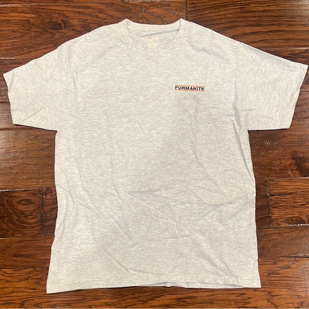Vintage Embroided “Furmanite” Grey T-Shirt 90s Y2K
